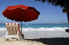 Vliegtickets Sint Maarten - strandstoel